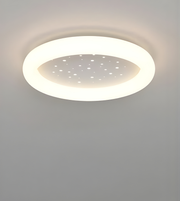 Round ceiling light fixture on a plain background