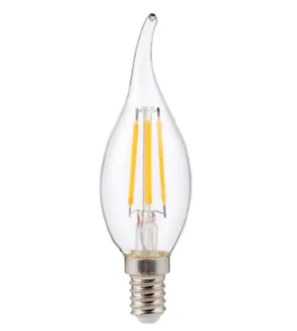 CLEAR GLASS TWISTED FLAME LED FILAMENT BULB – E14