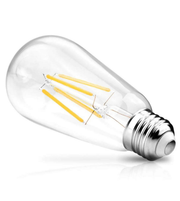 Clear LED light bulb on a white background