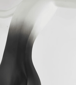 Abstract design with wavy black and white patterns on a light gray background
