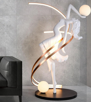 Modern table lamp with a decorative design in a room setting