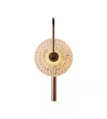 Decorative wall light fixture with a textured spherical design on a white background