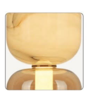 Gold glass vase on a white background