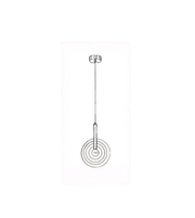 Contemporary hanging light with halo-style illumination and gold canopy