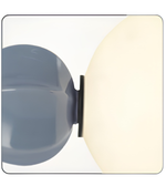 Compact mirror with a black frame featuring a gray and beige color scheme.