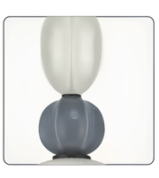 Table lamp with a white top and gray base on a white background