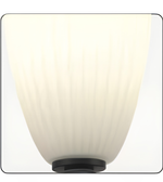 Close-up detail of the textured frosted glass shade showcasing its soft diffused lighting effect.