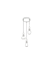 Line drawing of a modern pendant light fixture on a white background