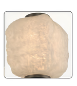 Decorative ceiling light fixture with textured white glass shade