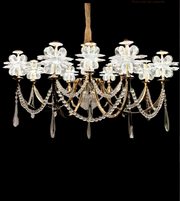 Luxurious chandelier with crystal elements on a black background