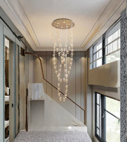 Modern interior with a chandelier hanging from the ceiling