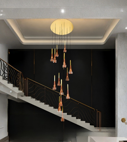Modern Linear Crystal Pendant Chandelier