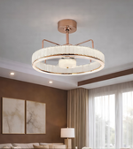 Modern ceiling light fixture in a living room setting with neutral colors.