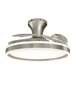 Modern ceiling fan with light on a white background