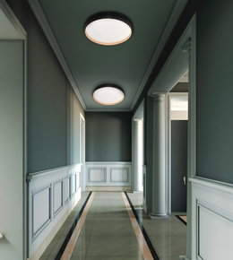 Modern black waved edge LED ceiling light with matte black textured frame and frosted diffuser for hallways, bedrooms, offices, and contemporary interiors.