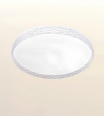 Modern waved edge LED ceiling light with textured acrylic border and frosted diffuser for bedrooms, hallways, kitchens, living rooms, and contemporary interiors.