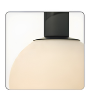 Beige bottle with black cap on a white background