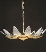 Decorative chandelier with floral design on a dark background