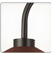 Close-up of a brown light fixture with a white border