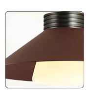 Ceiling light fixture with brown and beige design on a white background