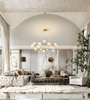 Modern living room with stylish furniture and decor