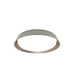 Round metallic object on a white background