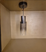 Modern smoked glass cylinder pendant light hanging