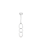 Black and white line drawing of a modern pendant light fixture on a white background