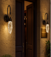 Daya Worldwide crystal wall light with elegant charm, featuring a decorative glass design for stylish interior lighting.